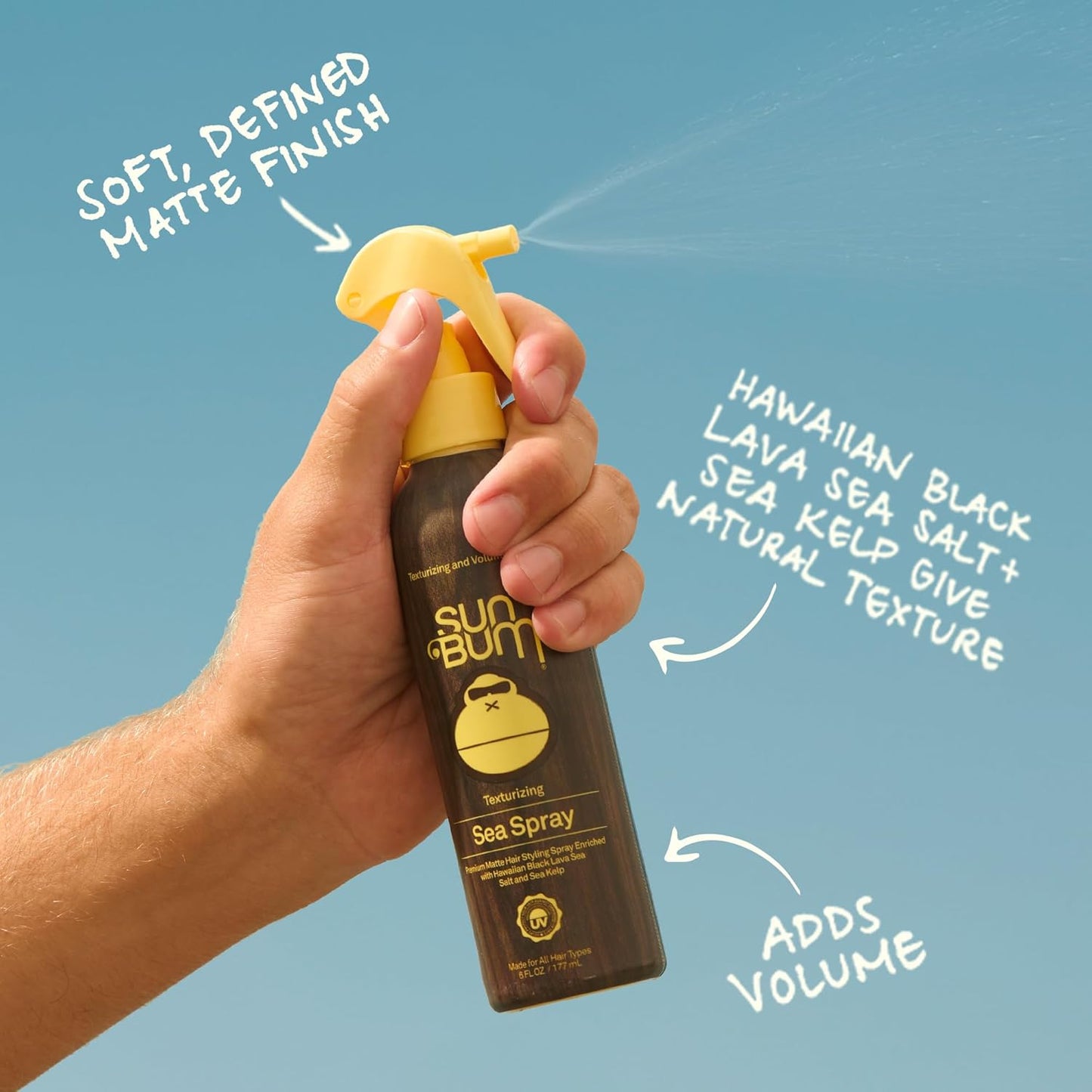 Sun Bum Sea Spray - Texturizing & Volumizing Sea Salt Spray with UV Protection | 6 FL OZ