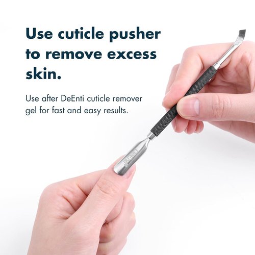 DeEnti Cuticle Maintenance Pack - Citrus Scented Remover, Nourishing Oil & Metal Pusher Tool | Salon-Grade Nail Care Kit