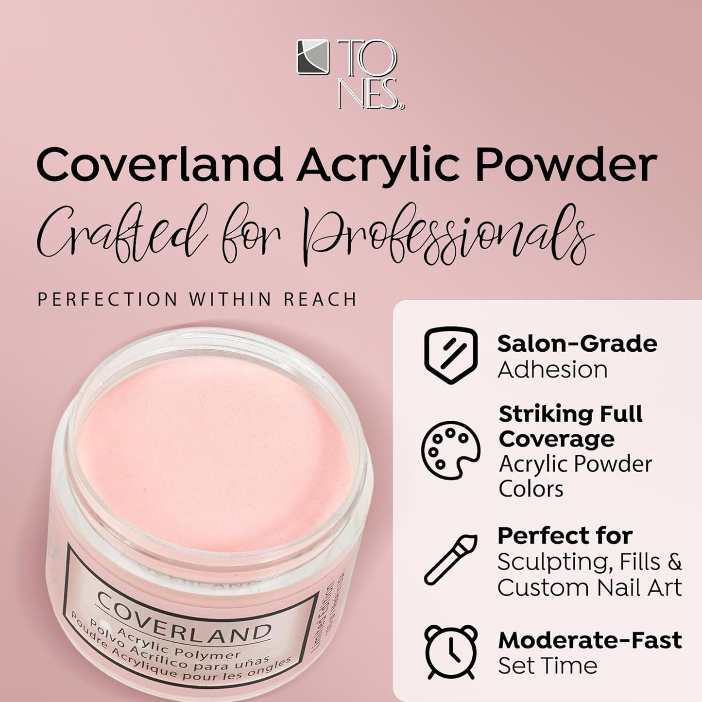 Coverland Acrylic Nail Dip Powder - "Addicted" 3.5oz | Professional Long-Lasting, Bubble-Free Formula for French Manicure