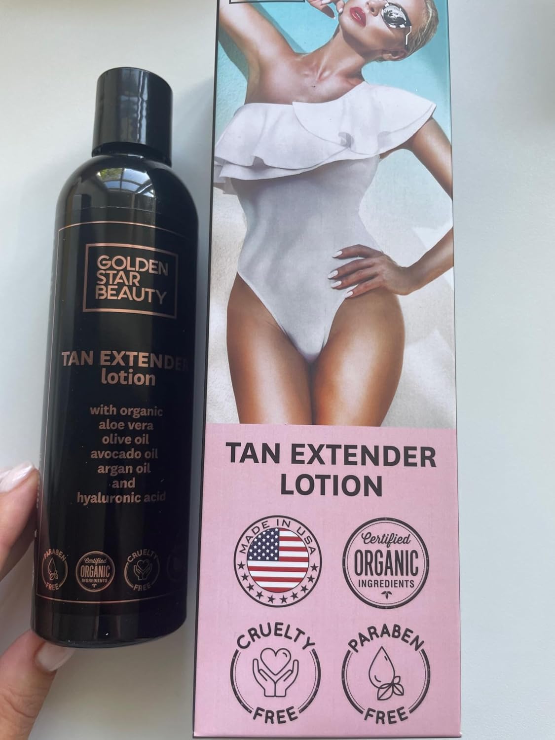 Tan Extender Daily Moisturizer by [Brand Name] - Organic Oils & Hyaluronic Acid for Longer Lasting Tan | 8.0 fl. oz.