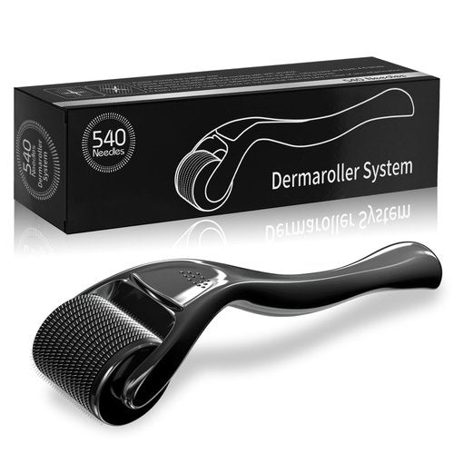 Derma Roller 540 Stainless Steel Black Microneedling Roller Facial Skin Care Home Use for Face Beauty Massage Tools