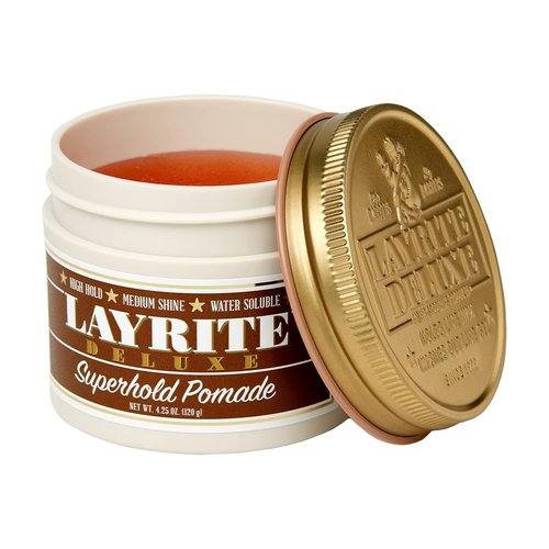 Layrite Superhold Pomade - Strong Hold Hair Styling Product | 4 Oz for All-Day Control