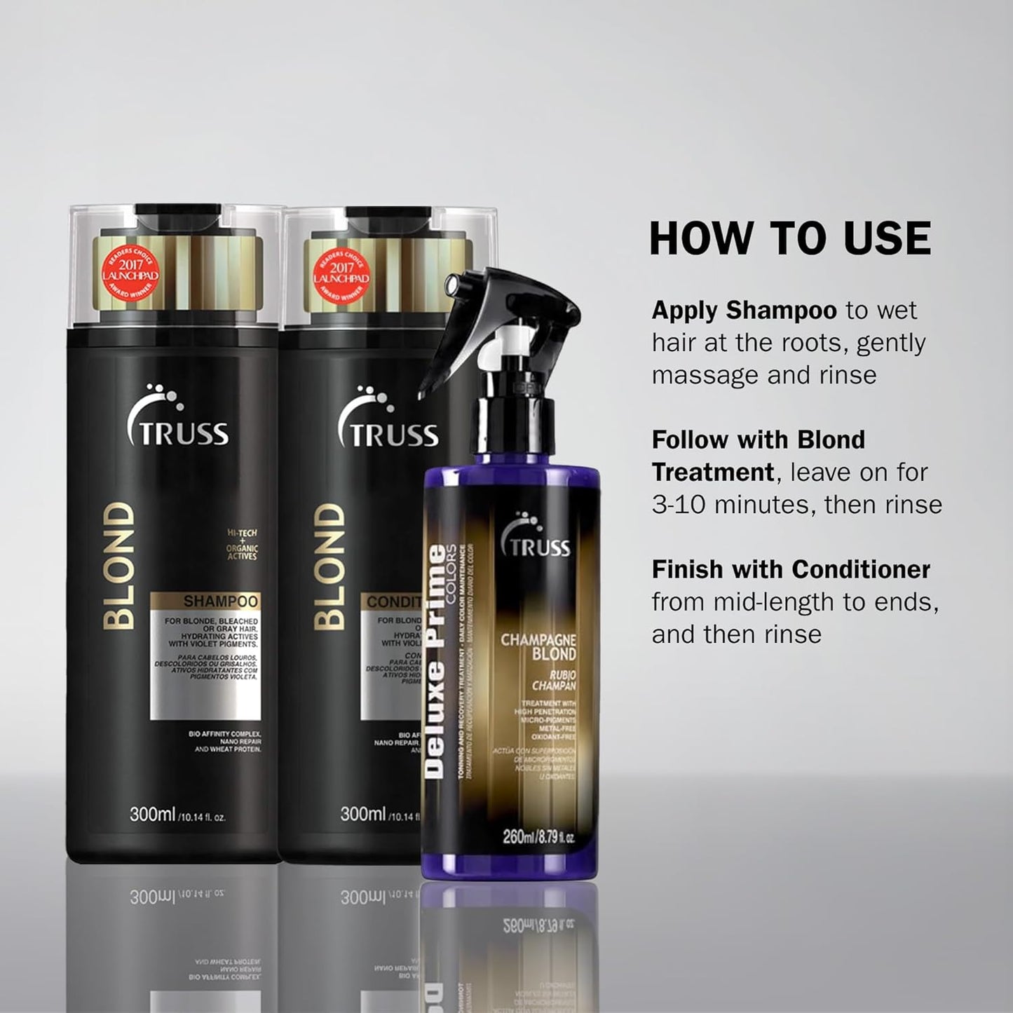 TRUSS Purple Hair Spray | Blonde Toner & Lightening Spray - Deluxe Prime Champagne Blonde (8.79 Oz)