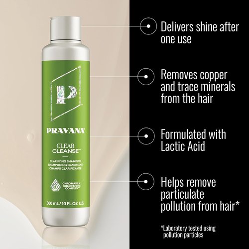 Pravana Clear Cleanse Mineral Shampoo - Clarifying Color Treated Hair | Removes Hard Water Deposits | Hydrates & Volumizes