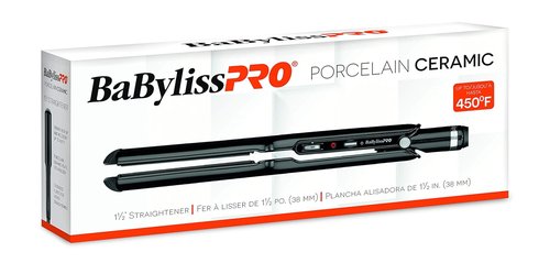 BaBylissPRO Flat Iron | Professional Porcelain Hair Straightener for All Hair Types - Salon Quality Results