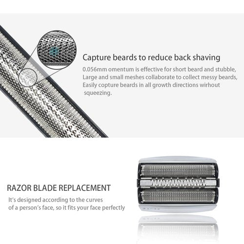 Braun 70S Electric Shaver Head Replacement - Compatible Foil Heads for Series 7 Shavers | 2 Pack