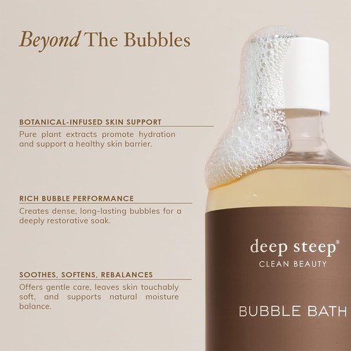 Deep Steep Brown Sugar Vanilla Bubble Bath - Hypoallergenic & Sulfate-Free, 17 Fl Oz for Sensitive Skin