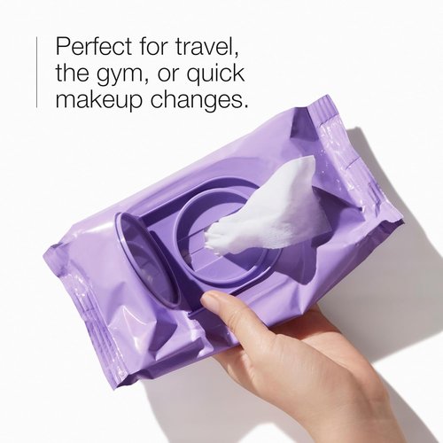 Clinique Micellar Cleansing Makeup Remover Wipes - No Water Needed | 50 Count | For All Skin Types | Ideal for Travel
