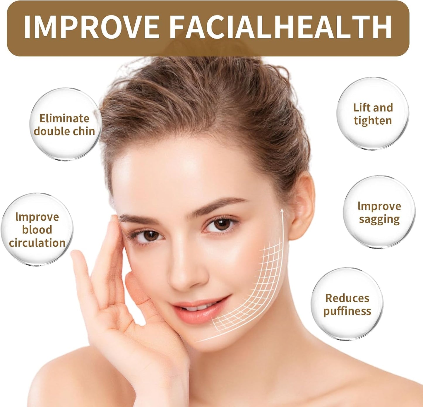 Skiennix Lymphatic Drainage Face Brush - Ergonomic Design for Precise Contouring & Massage
