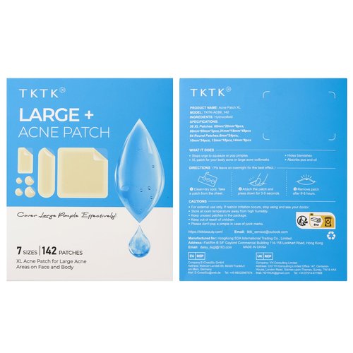Large Pimple Patches for Face, 7 Sizes Big Acne Patches, FSA Eligible XL Hydrocolloid Bandages for Body, Chin, Forehead, Nose, Blemish Zit Breakouts, Hydrocolloid Patch (Square, Strip, Dot 142 Count)