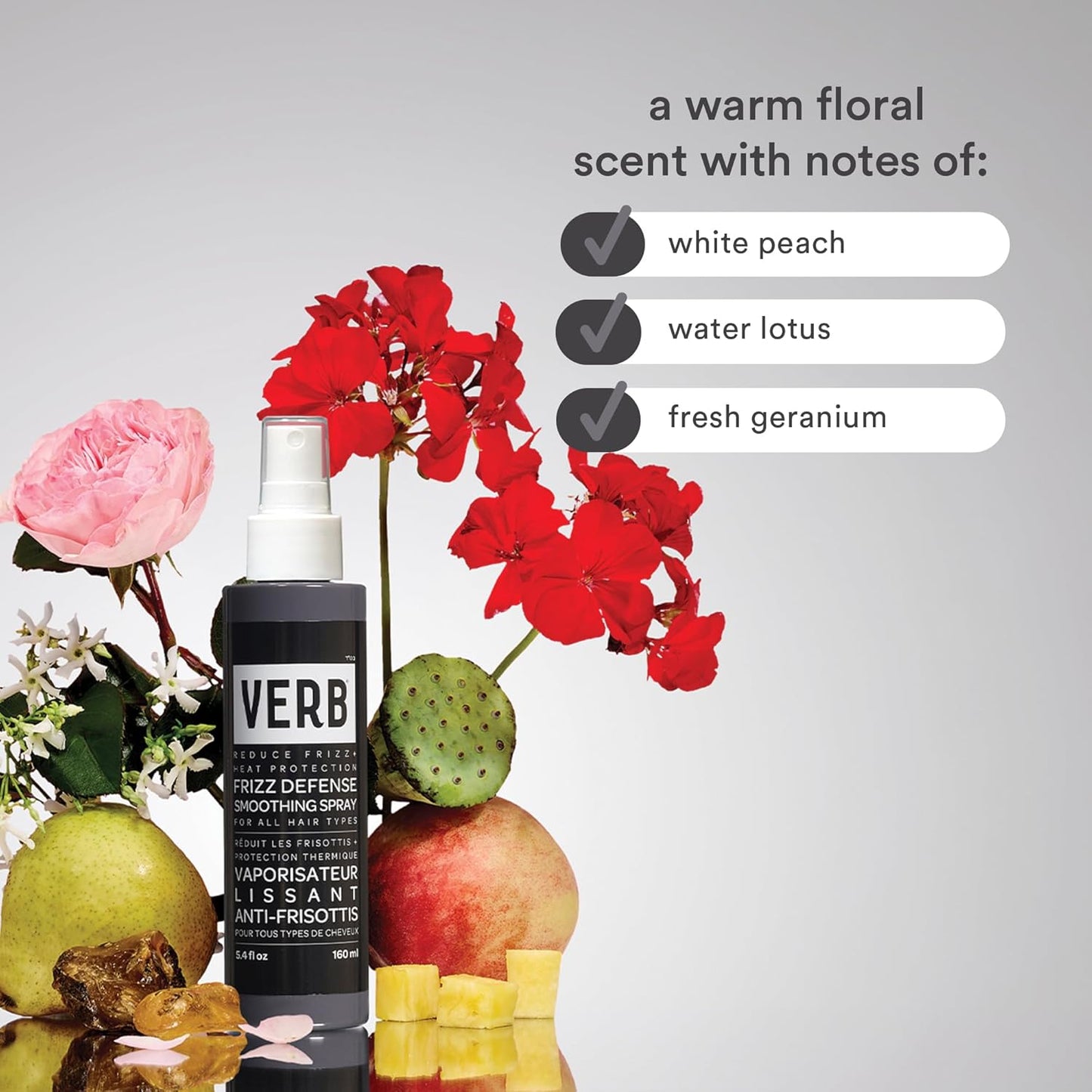 VERB Frizz Defense Smoothing Spray - Anti-Frizz Shield & Heat Protection for Sleek Blowouts - 8 oz