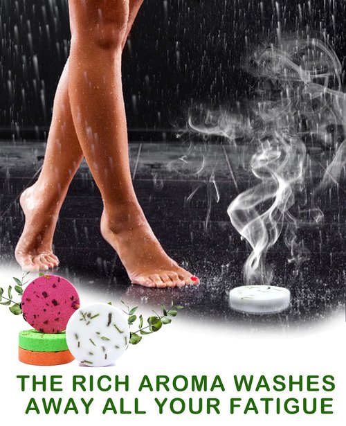 Shower Steamers Aromatherapy - 8 Pack Organic Shower Bombs with Shower Steamer Tray/Holder, Natural Essential Oil Self Care Relaxation, Birthday/Home Spa Relief, Gifts for Women, Wife, Her, Mom