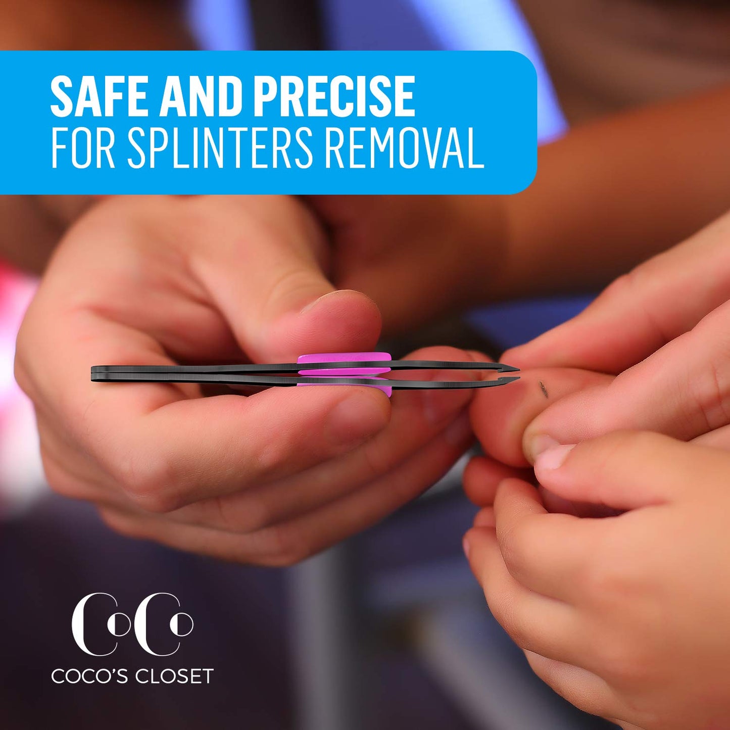 Precision Slant Tip Tweezers for Eyebrow & Facial Hair Removal – Surgical Grade Stainless Steel – Professional Tweezers for Men & Women with Bonus Protective Pouch, Black