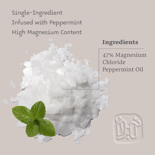 Dead Sea Magnesium Flake Bath Soak - 100% Pure Magnesium Chloride with Peppermint Oil | 8.82 oz Pouch