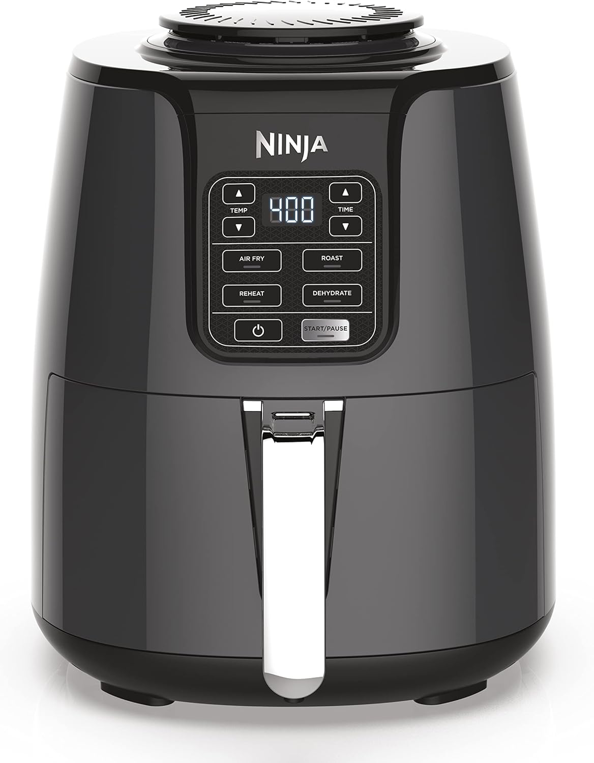 Ninja | Air Fryer | 4 QT Capacity | 4-in1 Roast, Crisp, Roast, Reheats, & Dehydrates | Dishwasher Safe Parts | Includes 20 Easy & Healthy Recipes | Compact | Grey | AF101