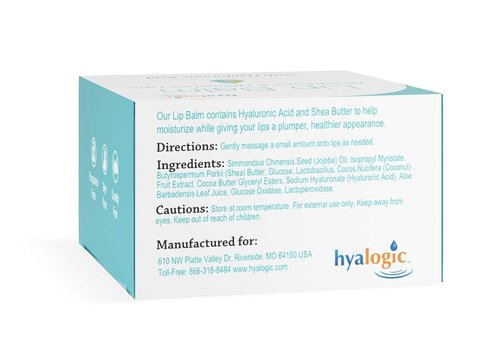 Hyalogic Episilk Hydrating Lip Balm w/Hyaluronic Acid | Dry Lips | Natural Moisturizing Lip Balm | Gluten & Fragrance Free, Unflavored (0.5 oz)