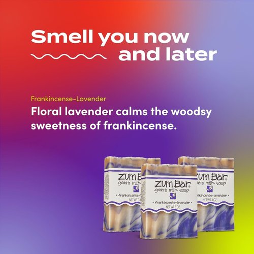 Indigo Wild Goat's Milk Soap Bar - Nourishing Essential Oils for Hands & Body - 3 oz | Frankincense-Lavender (3 Pack)