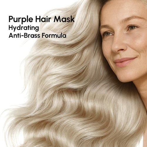 MAREE Deep Conditioning Purple Hair Mask - Toner for Brassy Blonde & Silver Hair - Keratin Repair Treatment
