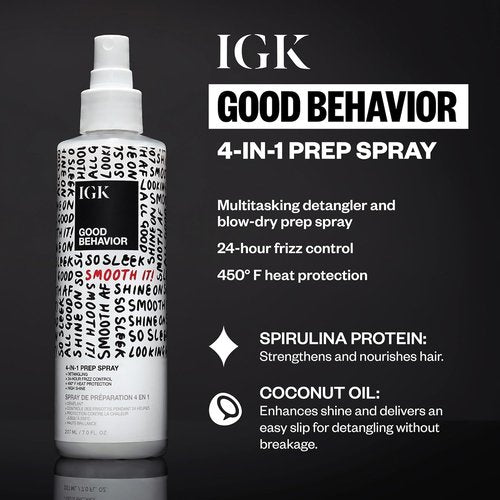 IGK Good Behavior Holiday 2025 Gift Set - Flexible Hairspray, Smoothing Spray & 4-in-1 Prep Spray | Anti-Frizz & Heat Protection for All Hair Types