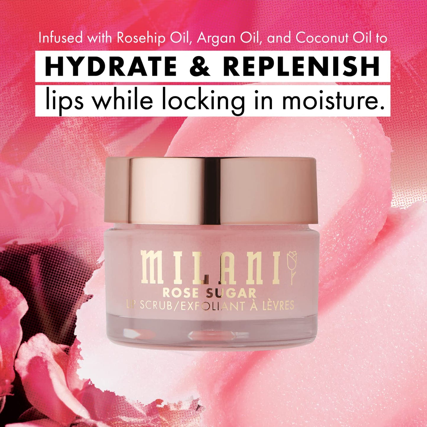Milani Rose Sugar Lip Scrub - Lip Exfoliator to Help With Lip Care and Lip Repair