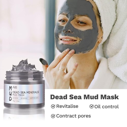 ANAI RUI Face Mask Set - Turmeric, Green Tea & Dead Sea Mud Masks for Oily Skin - Spa Gift Set for Women & Teens, 2.5 oz Each