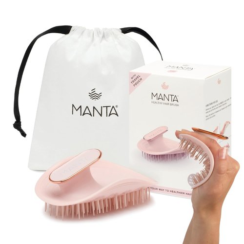 Manta Original Anti-Breakage Hairbrush - Gentle Detangling Brush for All Hair Types | Pink
