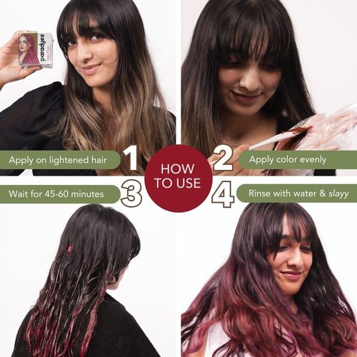 Paradyes Ruby Wine Semi Permanent Conditioner Based Hair Color Enriched with Vegan, Natural and Herbal Hair dyes - lasts up to 8-10 washes (4.2 oz)