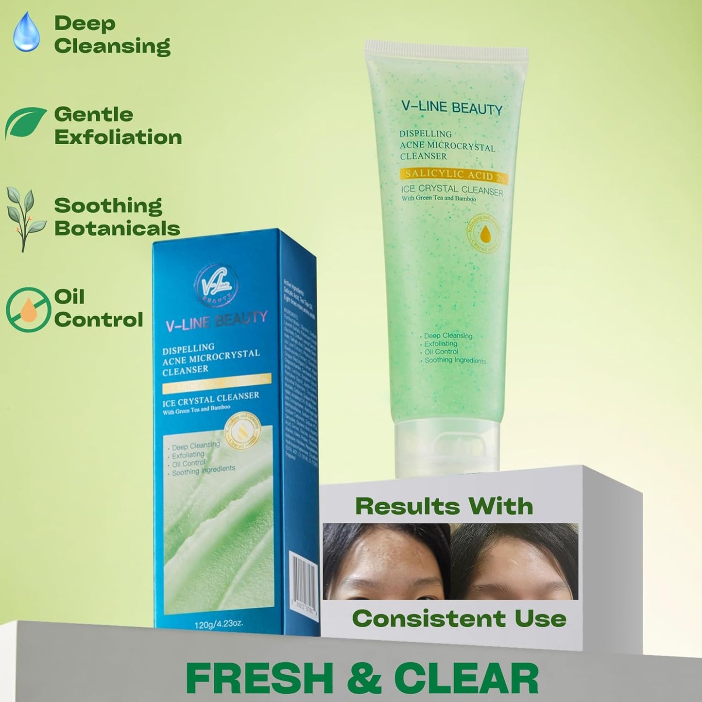 Skiennix Microcrystal Deep Cleansing Gel Scrub - 2% BHA & Glycerin for Acne-Prone Skin, 4 oz