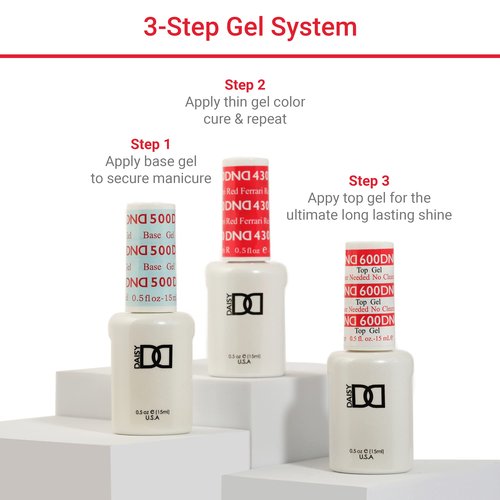 DND Gel Polish Set, White Collection, UV/LED GelPolish and Air Dry Nail Lacquer, Matching Chip-Free Polish Duo, 0.5 Fl Oz Each