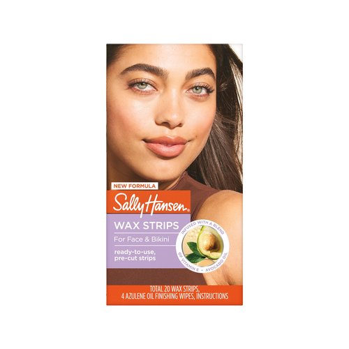 Sally Hansen Wax Kit Wax Strips for Face & Bikini| Vegan, Dermatologist Tested, Long-Lasting Smooth Skin | 20 Count