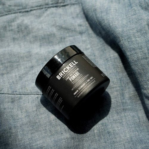 Brickell Men's Products Strong Hold Texturizing Pomade - Natural & Organic Hair Styling Fiber, 2 Oz