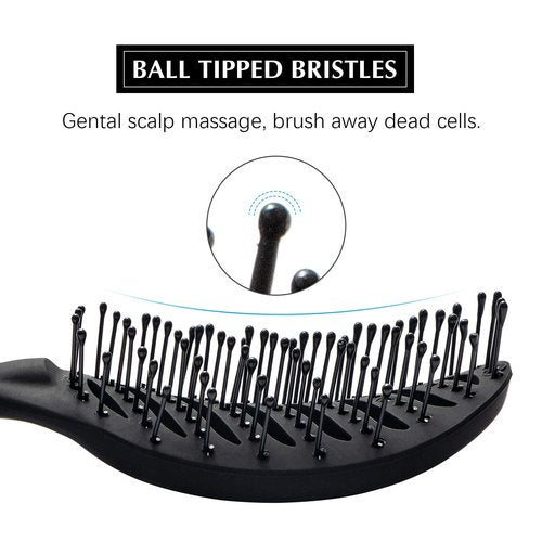 FIXBODY Curved Vent Hair Brush - Detangling Tool for Short, Thick Hair | Ideal for Blow Drying & Styling