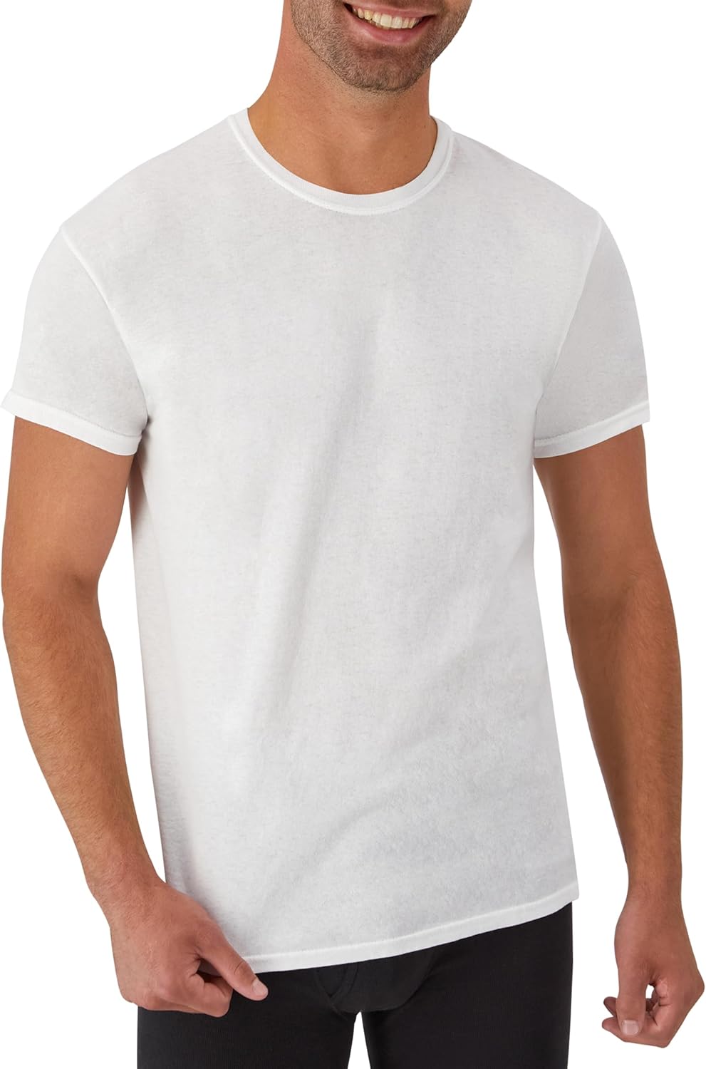 Hanes Men's Undershirts - Stay-Tucked Soft Cotton Comfort - White/Black/Assorted Multipacks