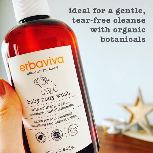 Erbaviva Baby Body Wash - Gentle, Natural Formula for Sensitive Skin - 8 Fl Oz