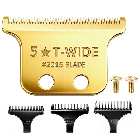 Wahl Professional 2215 T Wide Blades - Adjustable Trimmer Blade for 5 Star Series 8081 & 8171 | Gold Finish