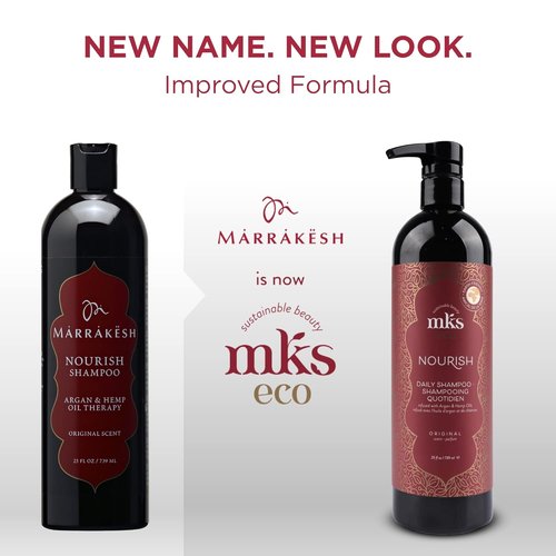 MKS Eco Nourish Shampoo - Cleanses & Strengthens Fine Hair - 25 fl oz | Vegan & Cruelty-Free with Argan Oil