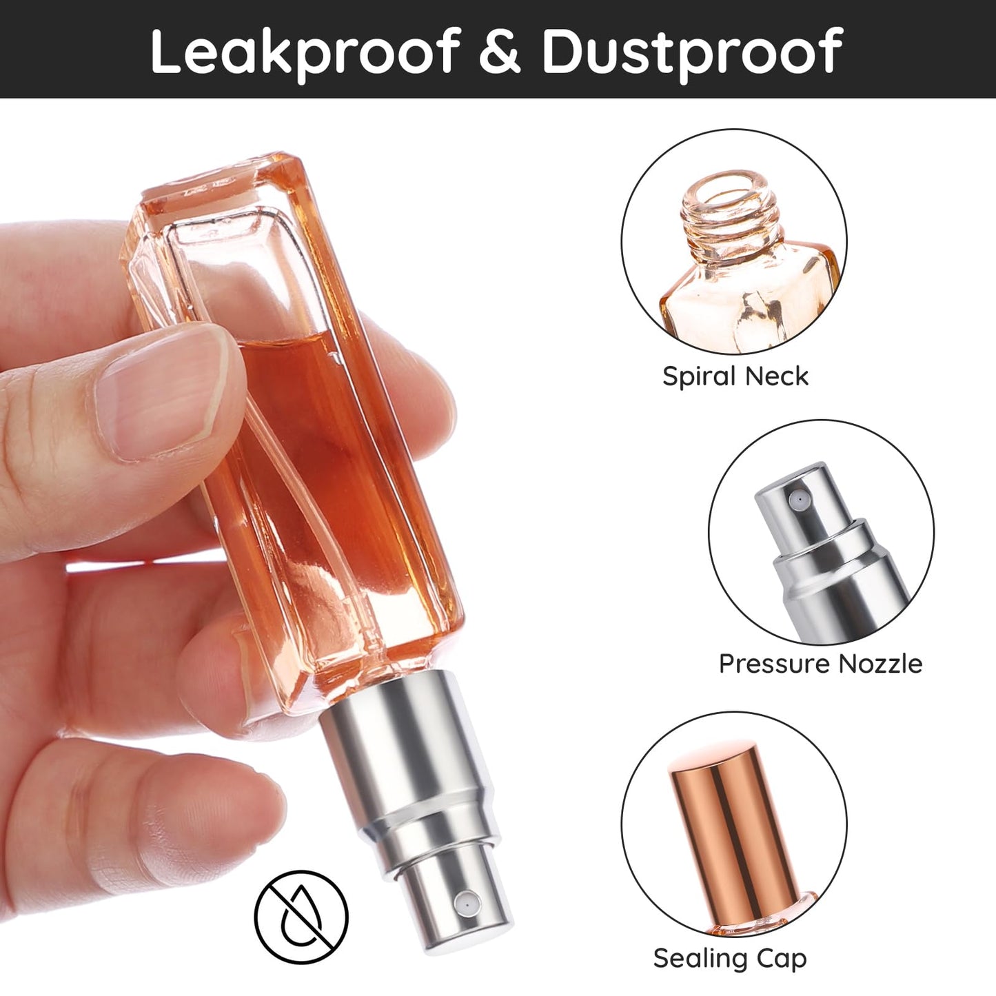 Segbeauty Travel Perfume Atomizer Refillable, 10 Packs Empty Perfume Spray Bottles, 10ML Mini Pocket Travel Cologne Sprayer Fine Mist Atomizer Cosmetic Sample Bottle for Travel Outgoing Party Work