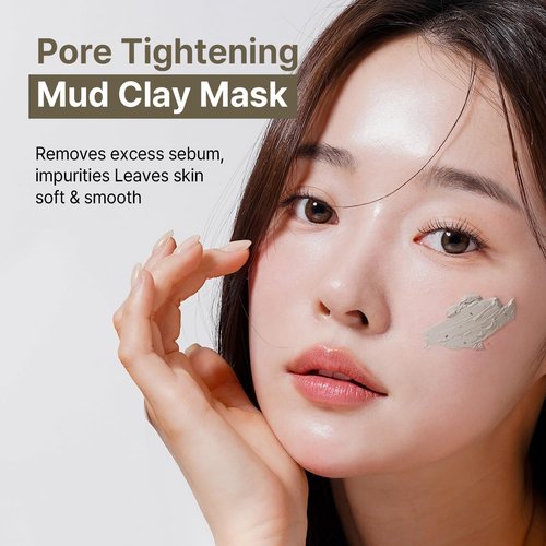 AVCA Pore Tightening Mud Clay Mask - Deep Cleansing with Kaolin & Bentonite, 200ml | Minimizes Pores