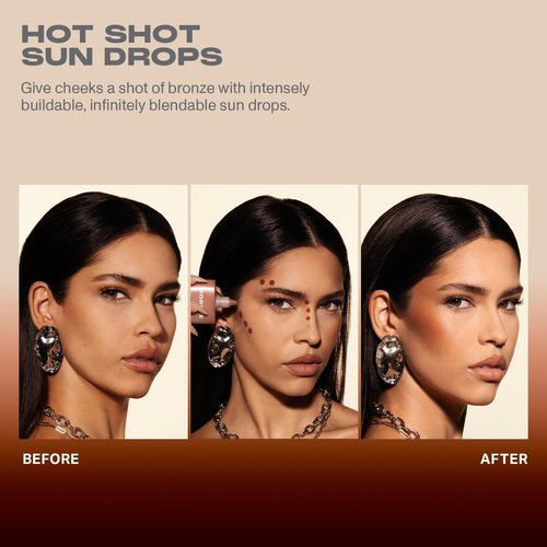 Morphe Hot Shot Sun Bronzing Drops - Hydrating Liquid Bronzer with Niacinamide for Glowing Skin | Bronze Bombshell (1 Fl Oz)