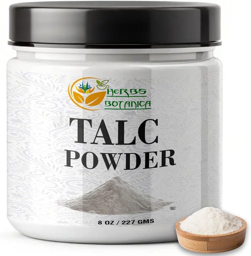 Herbs Botanica Talcum Powder - 8 oz Unscented Fine Talc for Body Freshness & DIY Cosmetics