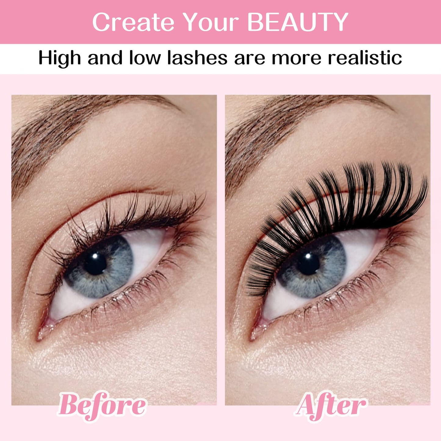 280 Pcs Individual Lashes 40D+50D Mixed Lash Clusters 14 Rows Cluster Lashes that Look Like Eyelash Extensions DIY Lash Extension Self Application At Home (40+50-D-9-16mix)