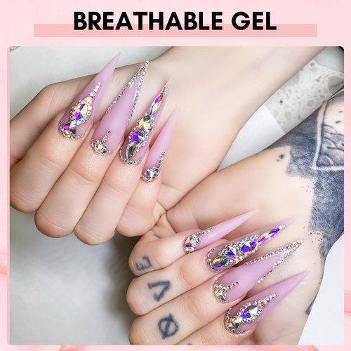 Makartt Nail Rhinestone Glue, Super Strong Gel Nail Glue for Rhinestones, 3D Art Design Charms and Gems, for Jewel Crystal Beads Gems Diamonds, UV/LED Need, Easy Use, 15ML