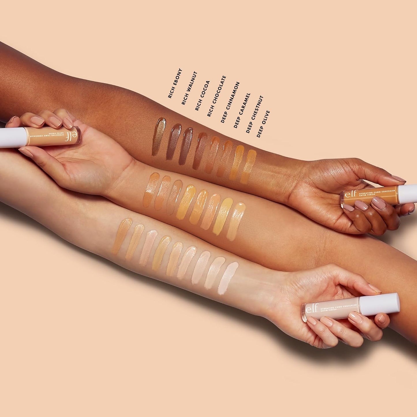 e.l.f. Hydrating Camo Concealer - Full-Coverage Formula for Blemishes & Under-Eye Circles | Vegan, Deep Chestnut