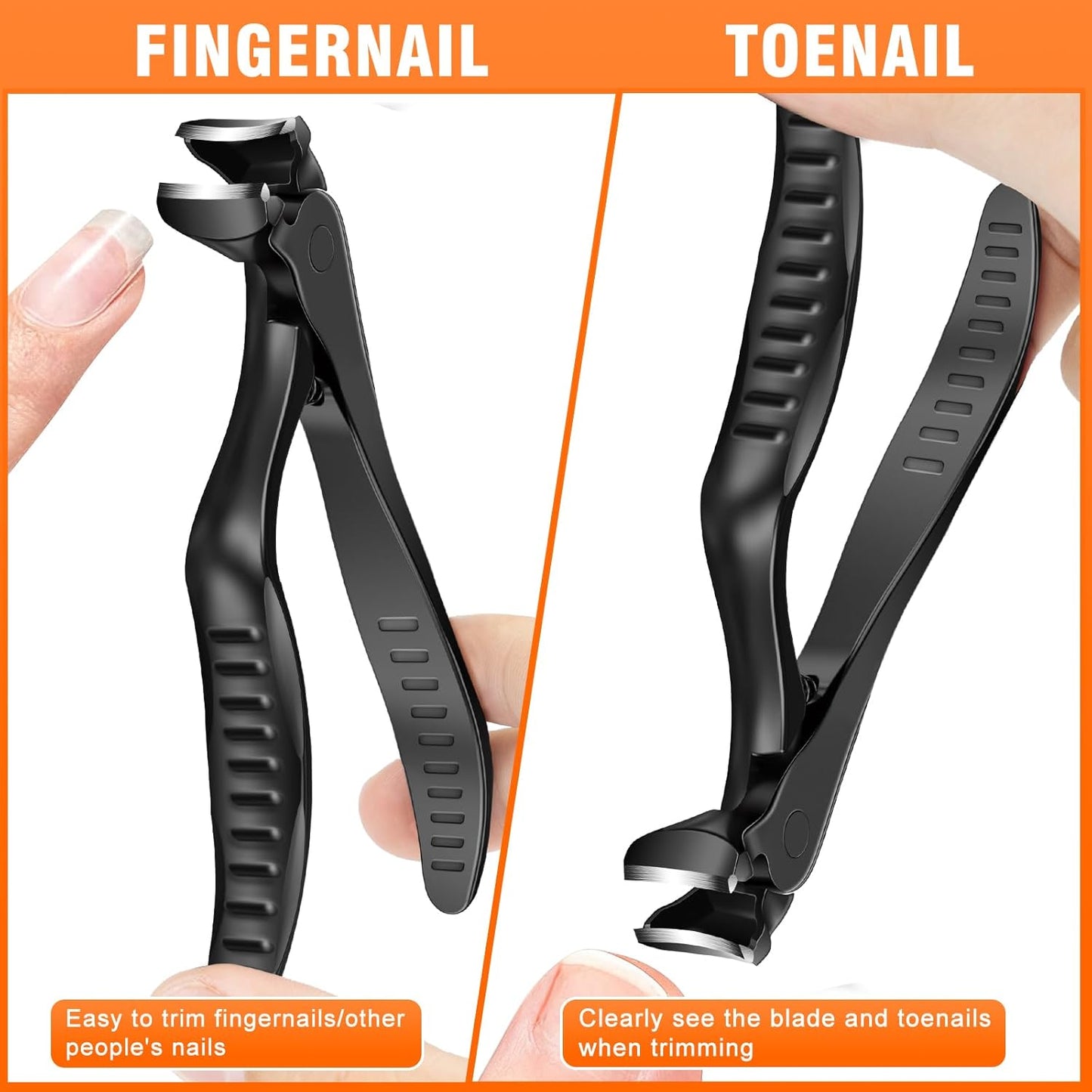 DRMODE Toenail Clippers for Seniors, Long Handled Angled Head Toe Nail Clippers for Thick Nails for Seniors with Wide Opening, Large Heavy Duty Finger Nail Clippers for Men Women with Catcher