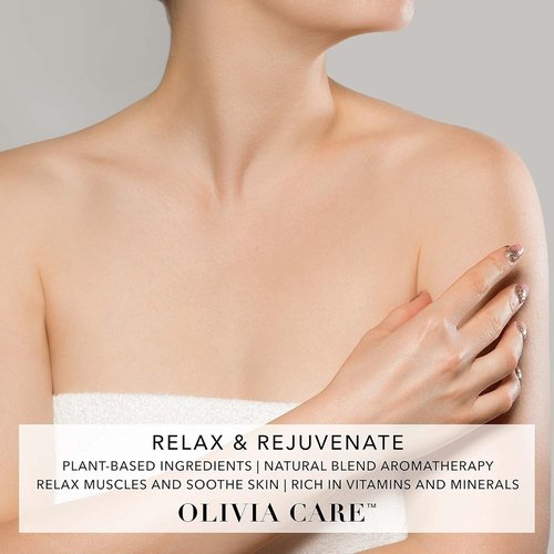 Olivia Care Pink Himalayan Bath Salts - Relieve & Relax Muscles, Exfoliate & Rejuvenate Skin | Natural Ingredients, Fresh Apricot Fig Fragrance - 12 OZ