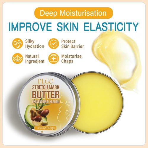 PEGO Stretch Mark Butter - Maternity Cream for Reducing Scars & Moisturizing Skin | 100g/3.53oz