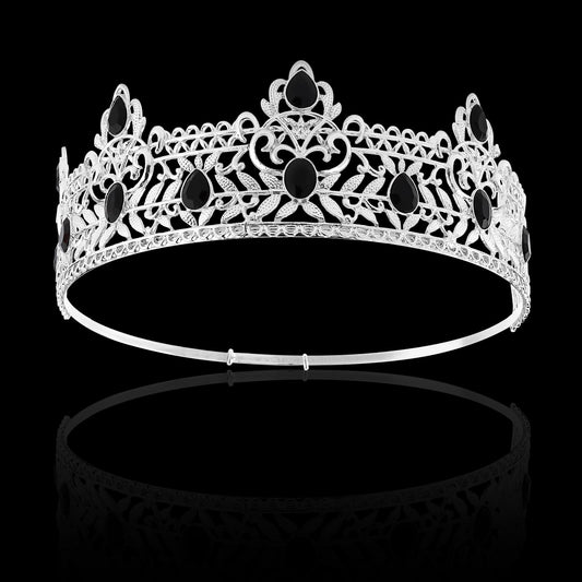 TOBATOBA King Crowns for Men, Prom King Crown Medieval Crown Royal Crown Medieval Renaissance Costume Men Prince Crown Birthday Crown Boy Hair Accessories for Birthday Halloween Costume Cosplay Silver