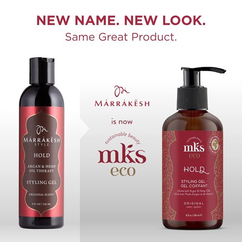 MKS Eco Hold Styling Gel - Medium, Flexible Hold with Moroccan Argan & Hemp Seed Oils | 8 oz - Vegan & Cruelty-Free