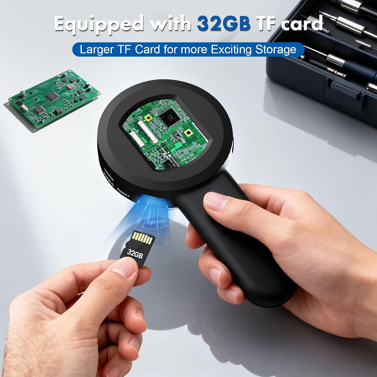 Digital Handheld Microscope for Kids Adults - OPAITA 100x Mini Coin Magnifier with Light Portable Jewelers Loupe with 2" Screen - USB Microscope Compatible with Windows, Mac OS