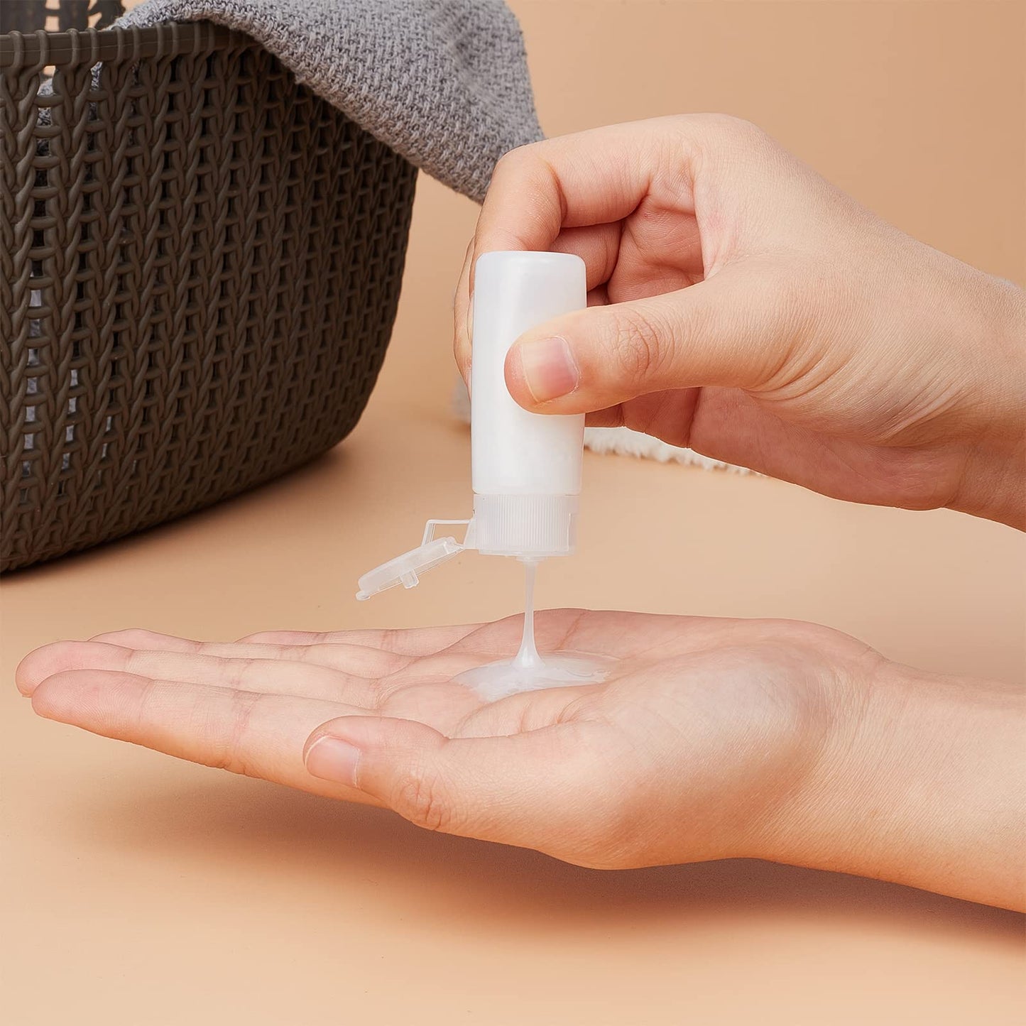 BENECREAT 10 Pack 12ml Small Plastic Flip Cap Sample Bottle Empty Refillable Travel Bottles for Makeup Cosmetic Toiletries Product